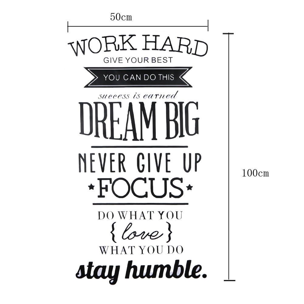 Work Hard Motivational Wall Decal