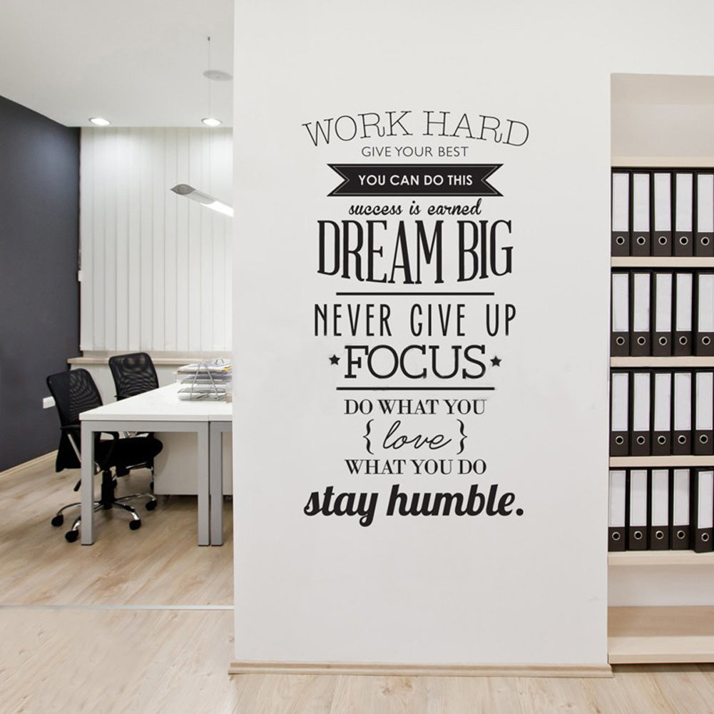 Work Hard Motivational Wall Decal